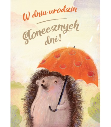 Kartka urodzinowa artystyczna z życzeniami Jeżyk BB8