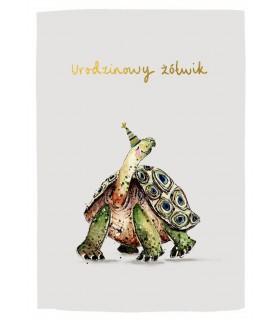 Kartka Urodzinowa z żółwikiem z życzeniami szczęścia L4
