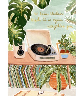 Kartka urodzinowa zdobiona złoceniami L6