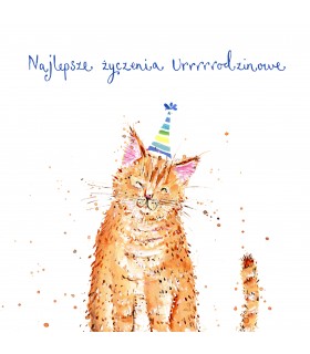 Kartka Urodzinowa z Kotkiem z życzeniami KWL2