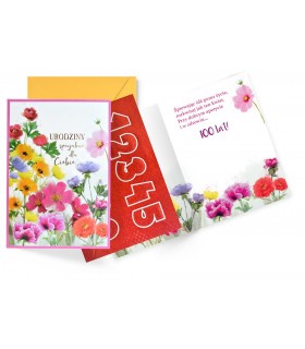 Kartka na Urodziny z życzeniami - naklej liczbę lat DK1225