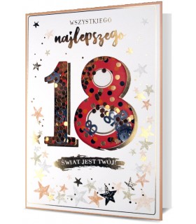 Kartka na 18 urodziny bogato zdobiona HM1948