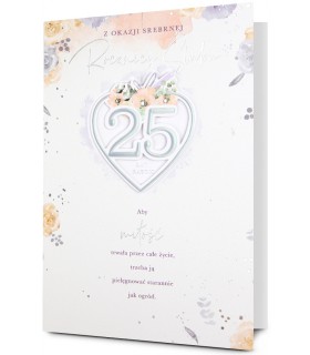 Kartka z okazji 25 rocznicy ślubu Srebrne Gody HM3226