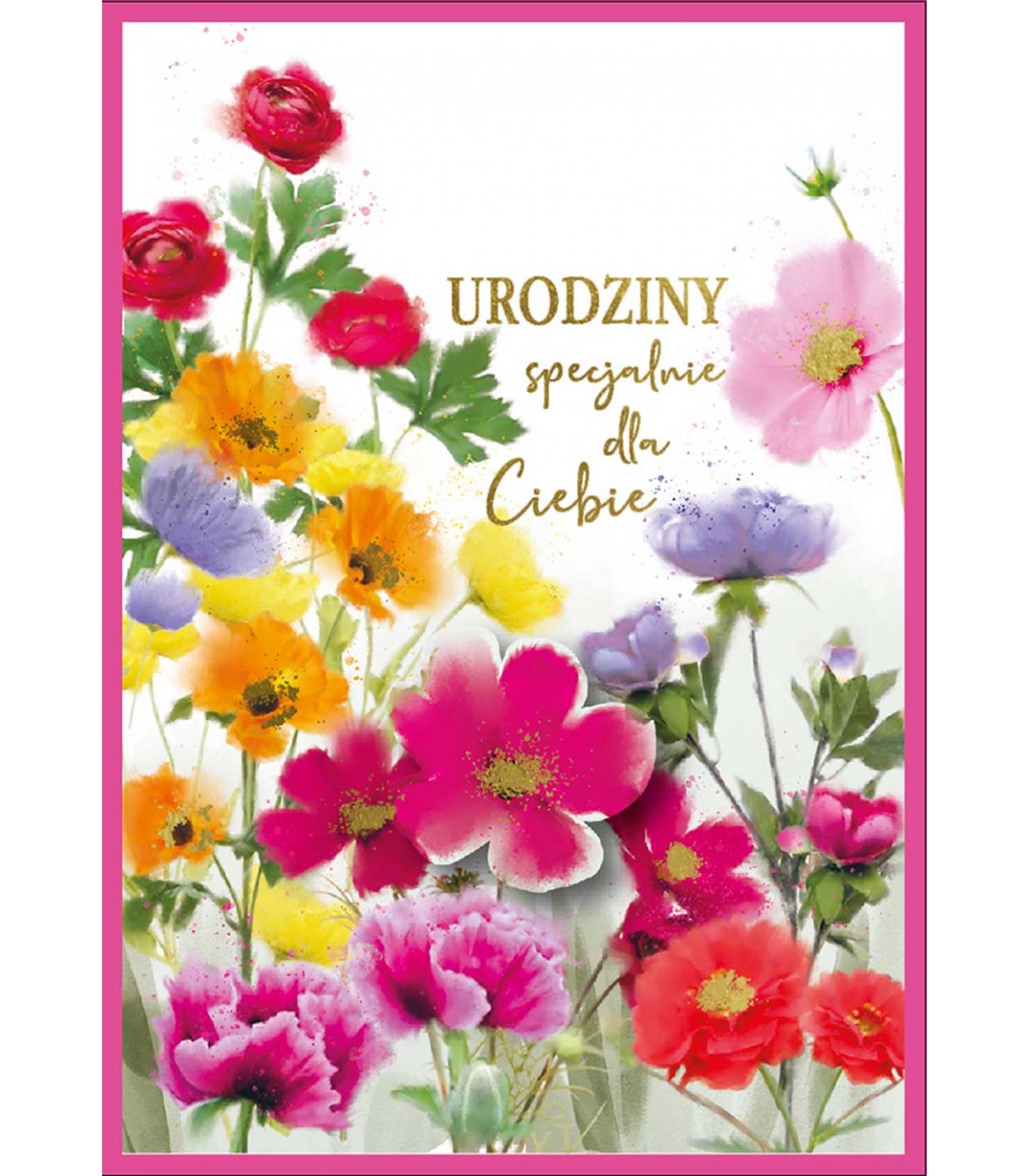 Kartka na Urodziny z życzeniami - naklej liczbę lat DK1225