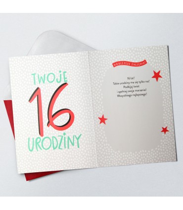 Kartka z okazji 16 urodzin dla nastolatków KStar145