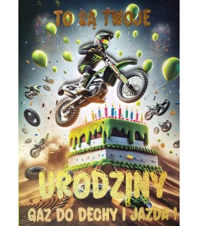 Kartka urodzinowa z życzeniami dla motocyklisty 3K43