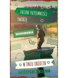 Kartka urodzinowa z życzeniami dla Wędkarza AS12