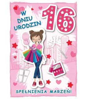 Kartka z okazji 16 urodzin dla Dziewczynki GM1108
