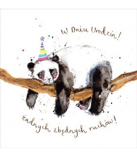 Kartka na Urodziny z życzeniami dla leniuszka KWL10
