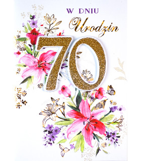 Kartka z okazji 70 urodzin z pięknymi życzeniami M898