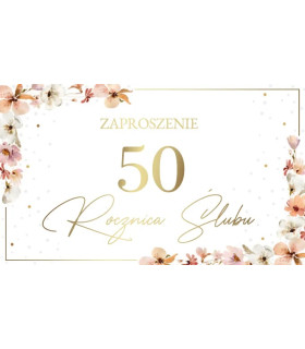 Zaproszenia na 50 Rocznicę Ślubu Złote Gody zestaw 10 szt. ASZP58