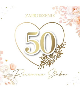 Zaproszenia z okazji 50 Rocznicy Ślubu zestaw 5 szt. ZPB7