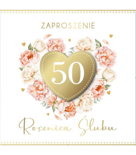 Zaproszenia na 50 Rocznicę Ślubu zestaw 5 szt. ZPB8