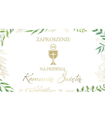 Zaproszenia Komunijne gotowe do wypisania komplet 10 szt. ASZP50