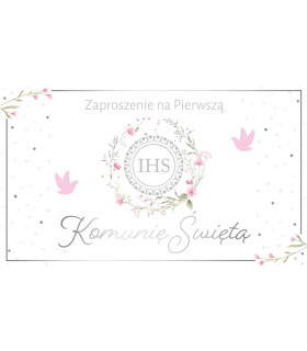 Zaproszenia na Komunię, eleganckie komplet 10 szt. ASZP53