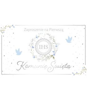 Zaproszenia Komunijne gotowe do wypisania komplet 10 szt. ASZP54