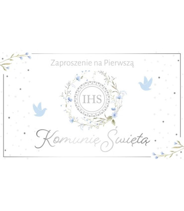 Zaproszenia Komunijne gotowe do wypisania komplet 10 szt. ASZP54