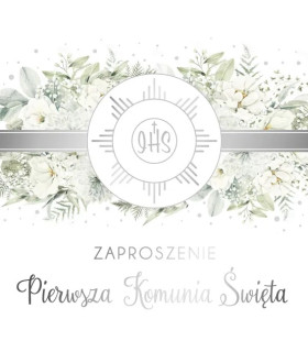 Zaproszenie Komunijne pięknie zdobione komplet 10 szt. ASZP66