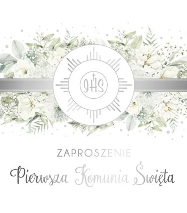 Zaproszenie Komunijne pięknie zdobione komplet 10 szt. ASZP66