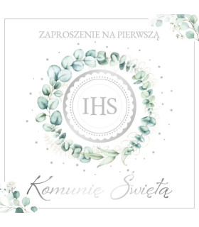 Zaproszenia na Komunię pięknie zdobione zestaw 10 szt. ASZP64