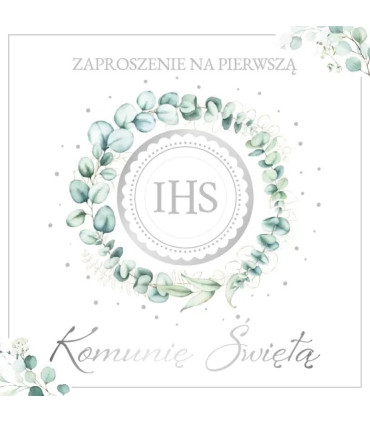 Zaproszenia na Komunię pięknie zdobione zestaw 10 szt. ASZP64