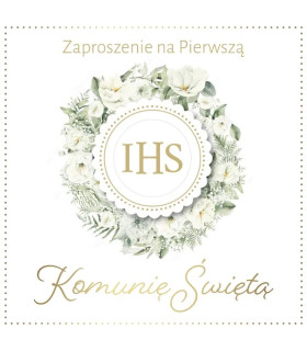 Zaproszenie na Komunię eleganckie komplet 5 szt. ZPB3