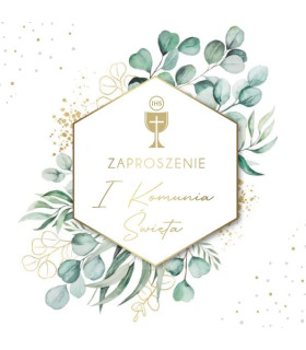 Zaproszenie Komunijne Premium, eleganckie zestaw 5 szt. ZPB2