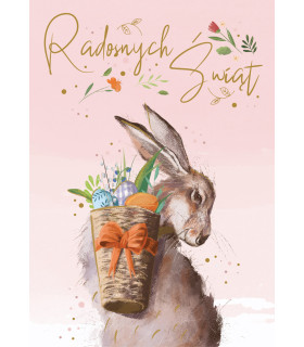 Kartka na Wielkanoc z życzeniami, artystyczna WL7