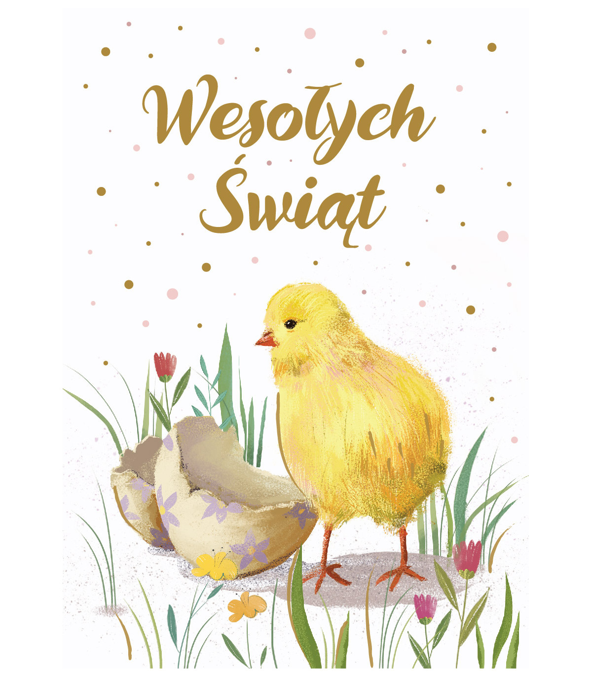 Kartka na Wielkanoc delikatnie zdobiona z życzeniami WL8