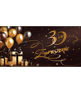 Zaproszenia na 30-te urodziny zestaw 10 szt. z kopertami  ZAB185
