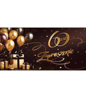 Zaproszenia na 60 urodziny eleganckie zestaw 10 szt. ZAB187