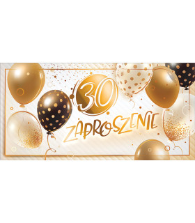 Zaproszenie z okazji 30 urodzin zestaw 10 szt. z kopertami  ZAB190