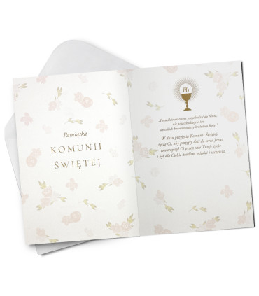 Kartka z okazji Komunii Świętej z mottem Kstar155