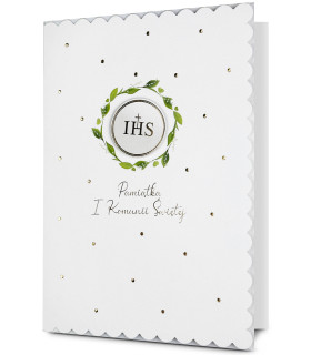 Kartka na Komunię elegancka, pięknie zdobiona HM3302
