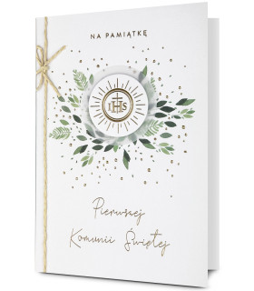 Kartka na Komunię z życzeniami, elegancka HM3310