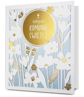Kartka z okazji Komunii Świętej, ażurowa, duża XL HM3260