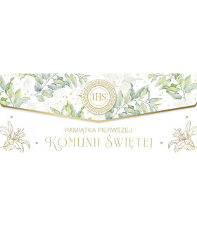 Na Komunię koperta XL na prezent pieniądze, banknoty LUX160