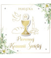 Kartka na Komunię z życzeniami, elegancka KLAS17