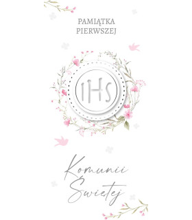 Kartka Pamiątka Komunii z życzeniami dla Dziewczynki DLAS185