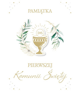 Kartka Komunijna z życzeniami, elegancka GM1164