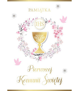 Pamiątka Kartka Komunijna dla Dziewczynki GM1165