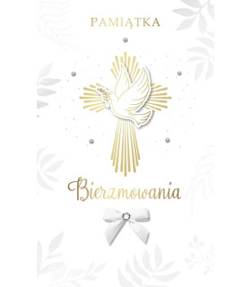 Kartka Pamiątka Bierzmowania duża, pięknie zdobiona LUX156