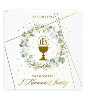 Zaproszenia Komunijne gotowe do wypisania zestaw 5 szt. PMZ134