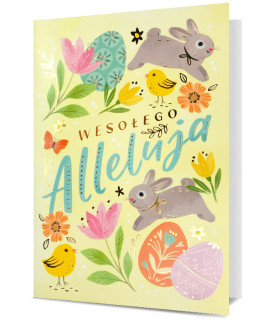 Kartka świąteczna wielkanocna, zdobiona złoceniami KStar115