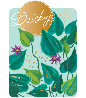 Kartka z Podziękowaniami, Dziękuje, zdobiona złoceniami DK1197