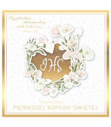 Album Komunijny pięknie zdobiony perełkami PMBQ8