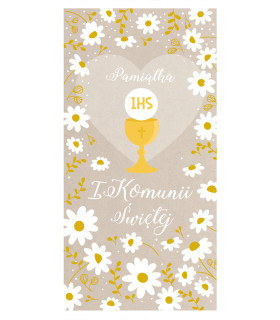 Prezent na Komunię, Laurka Kartka zdobiona złoceniami PM403
