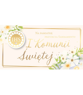 Kartka Pamiątka Komunii pięknie zdobiona PM406