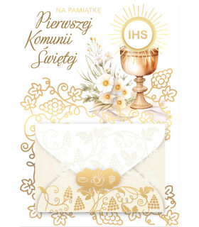 Kartka Komunijna z kopertką na prezent DK1242