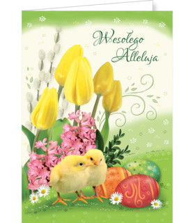 Kartka Wielkanocna z życzeniami pięknie zdobiona BW-T 40
